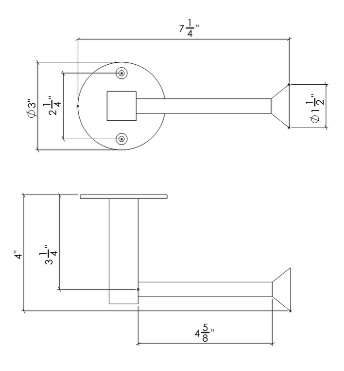 Shapes Roll Holder - Aluminum